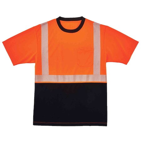 Ergodyne Short Sleeve Hi-Vis Shirt, 100% polyester, Orange, 9XL-Long 8280BK